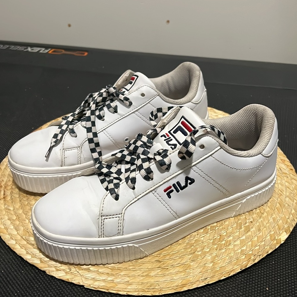 Fila Platform White Sneakers Size 8.5